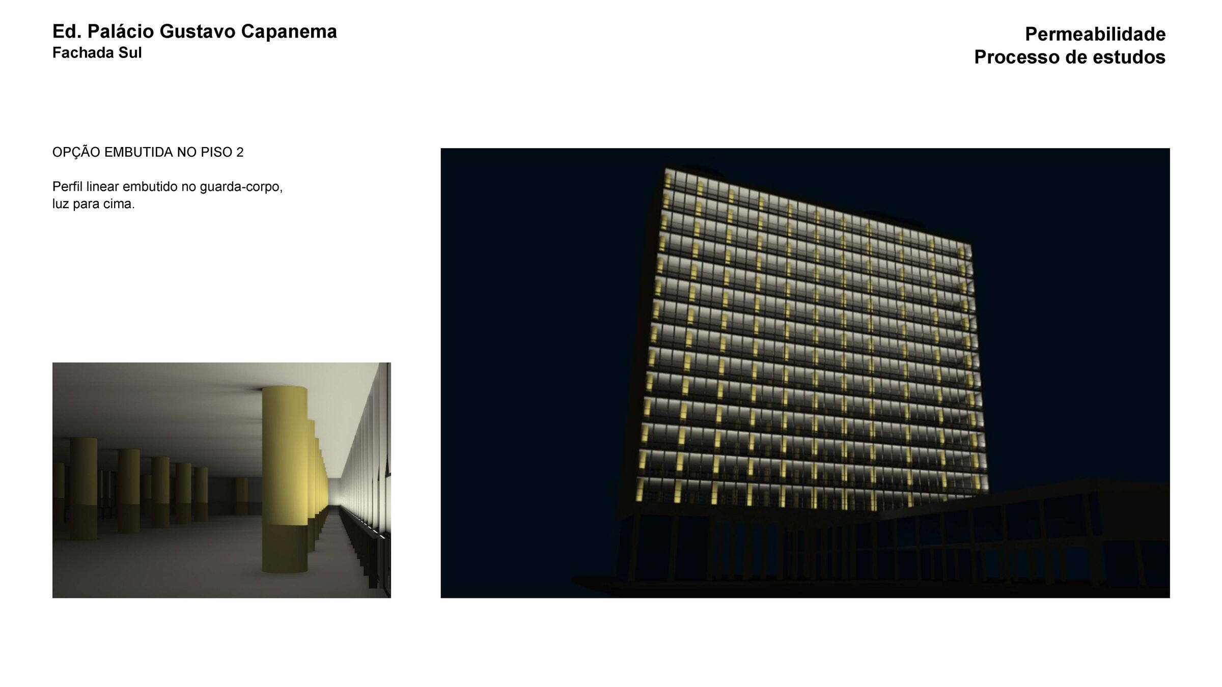 Lighting studies — luminaires mounted on the guardrail