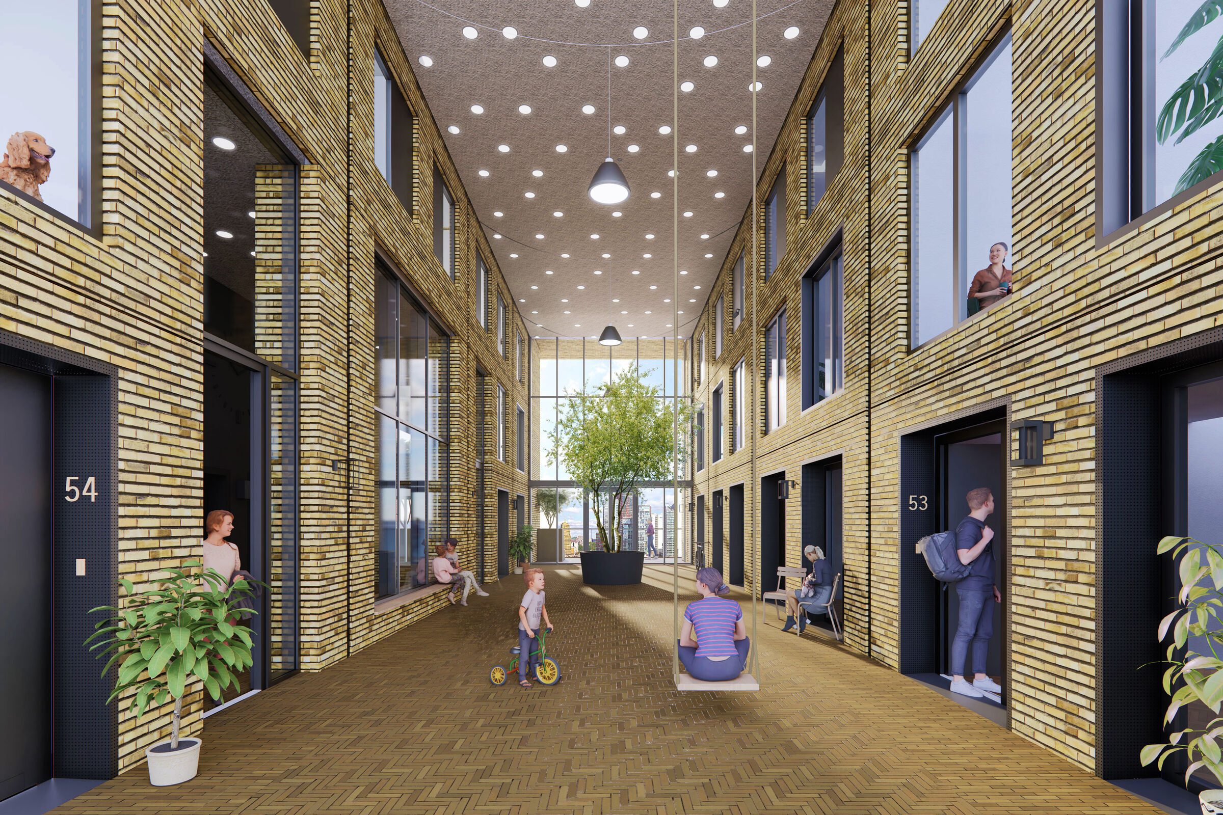 Interior street serves as a communal space
