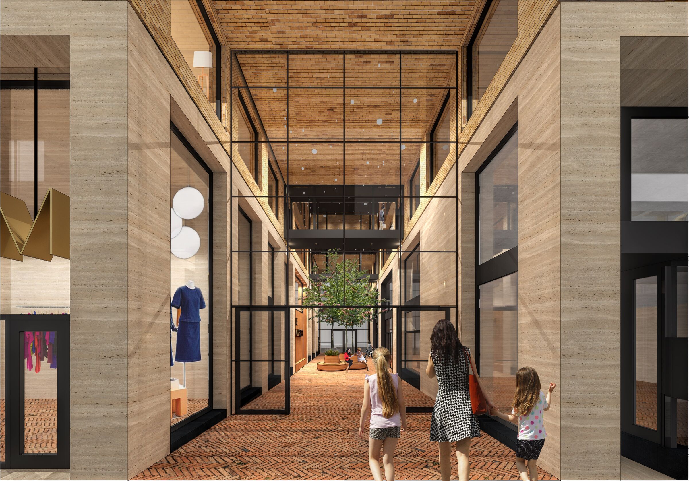 Entrance hall with commercial developments