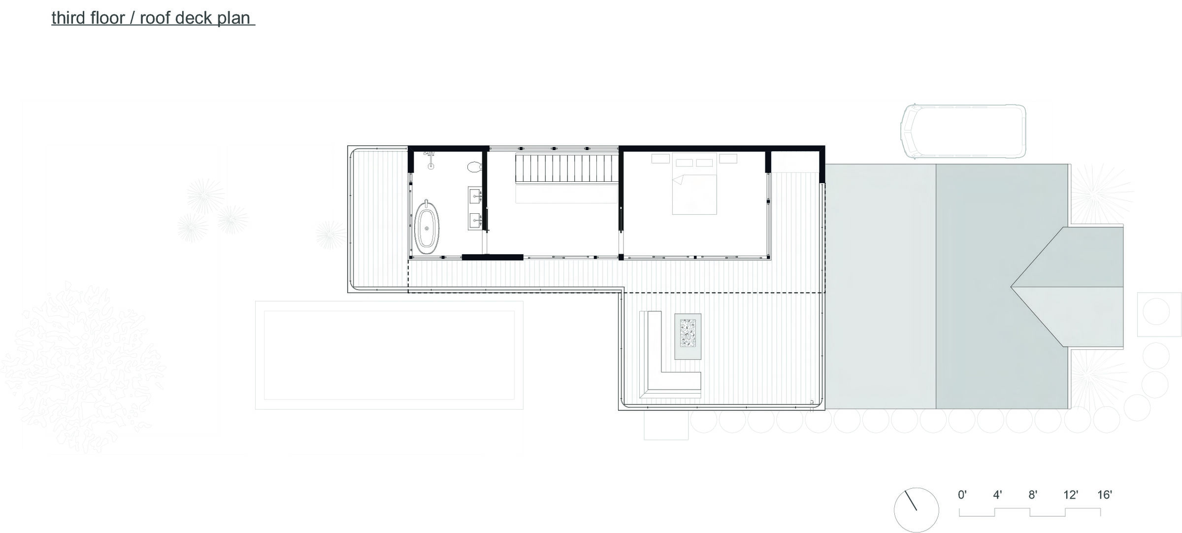 primary bedroom loft and roofdeck