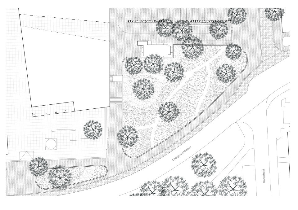 Plan drawing Super Blossom garden park.