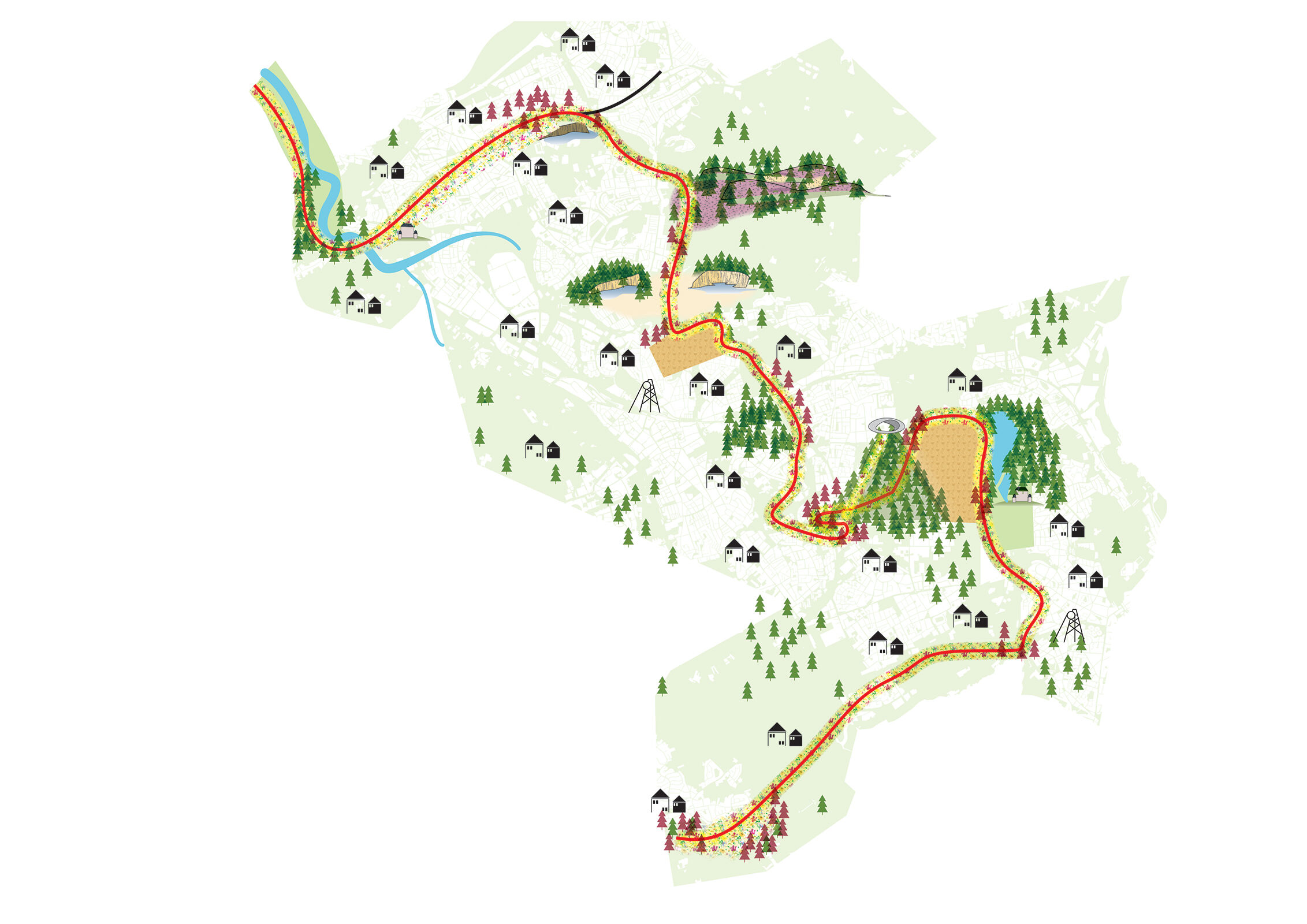 Parkstadroute is based on historic connections of the villages and cities (2020)