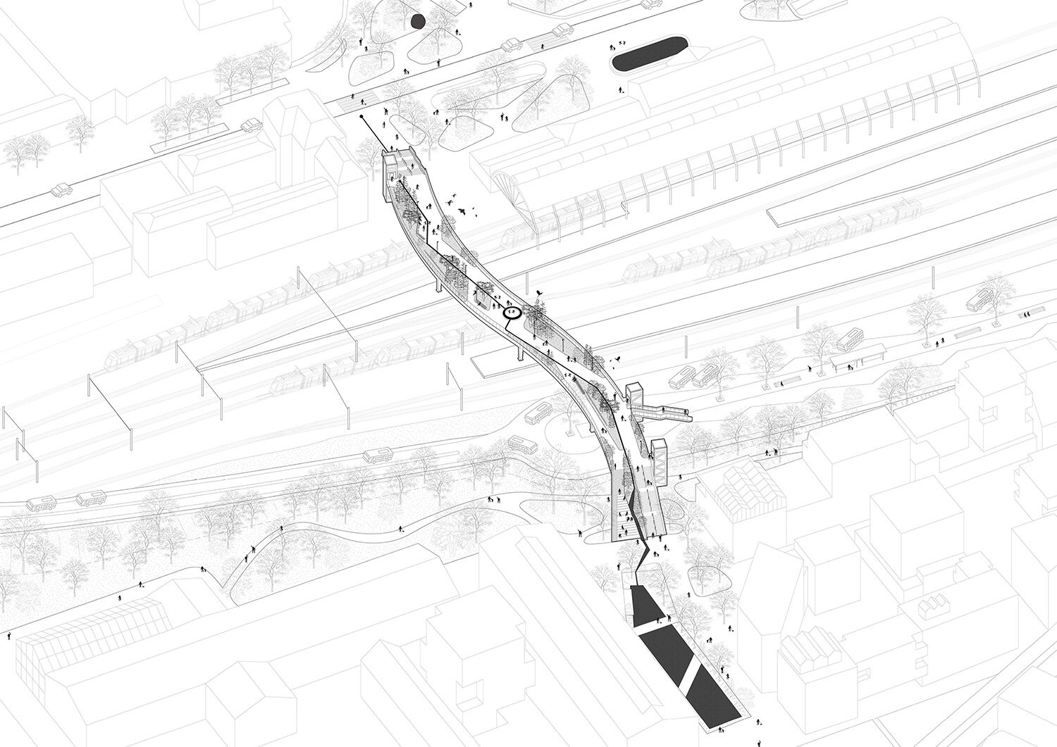City connection over the rails