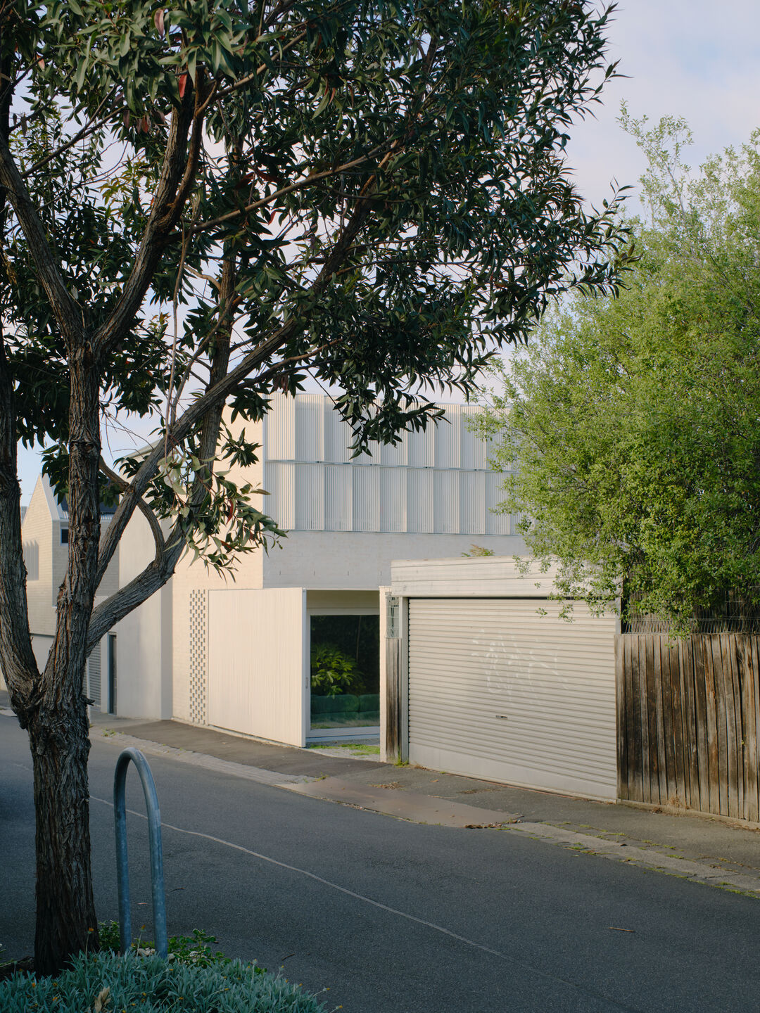 A view from the rear lane with the car gate open.