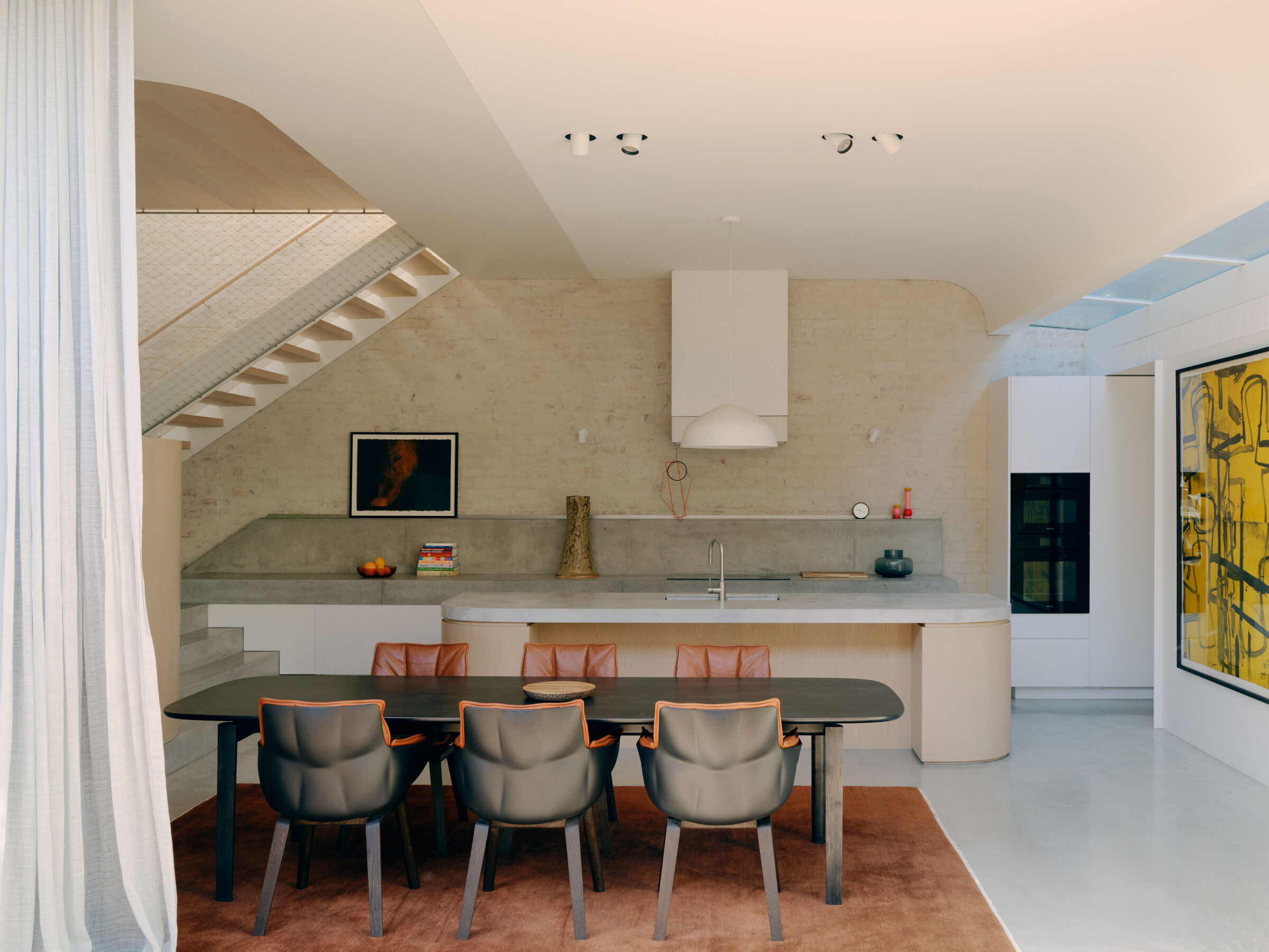 The new kitchen and dining area at ground level.