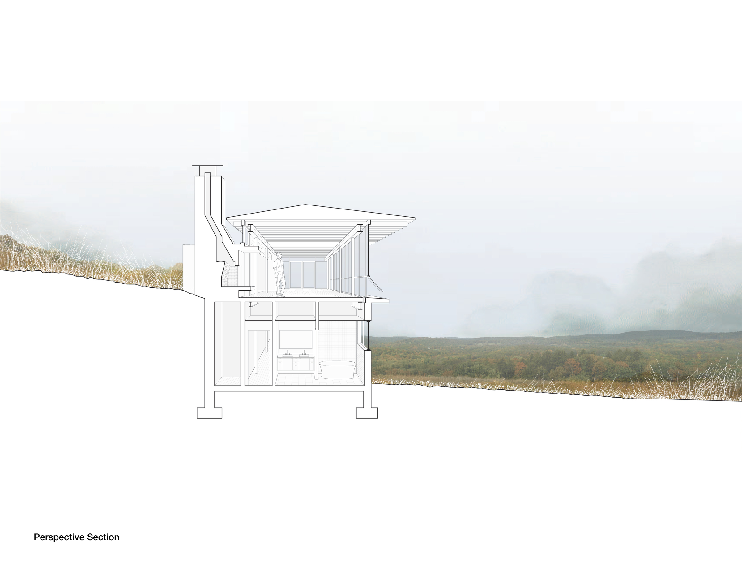 Gallatin Residence Transverse Perspective