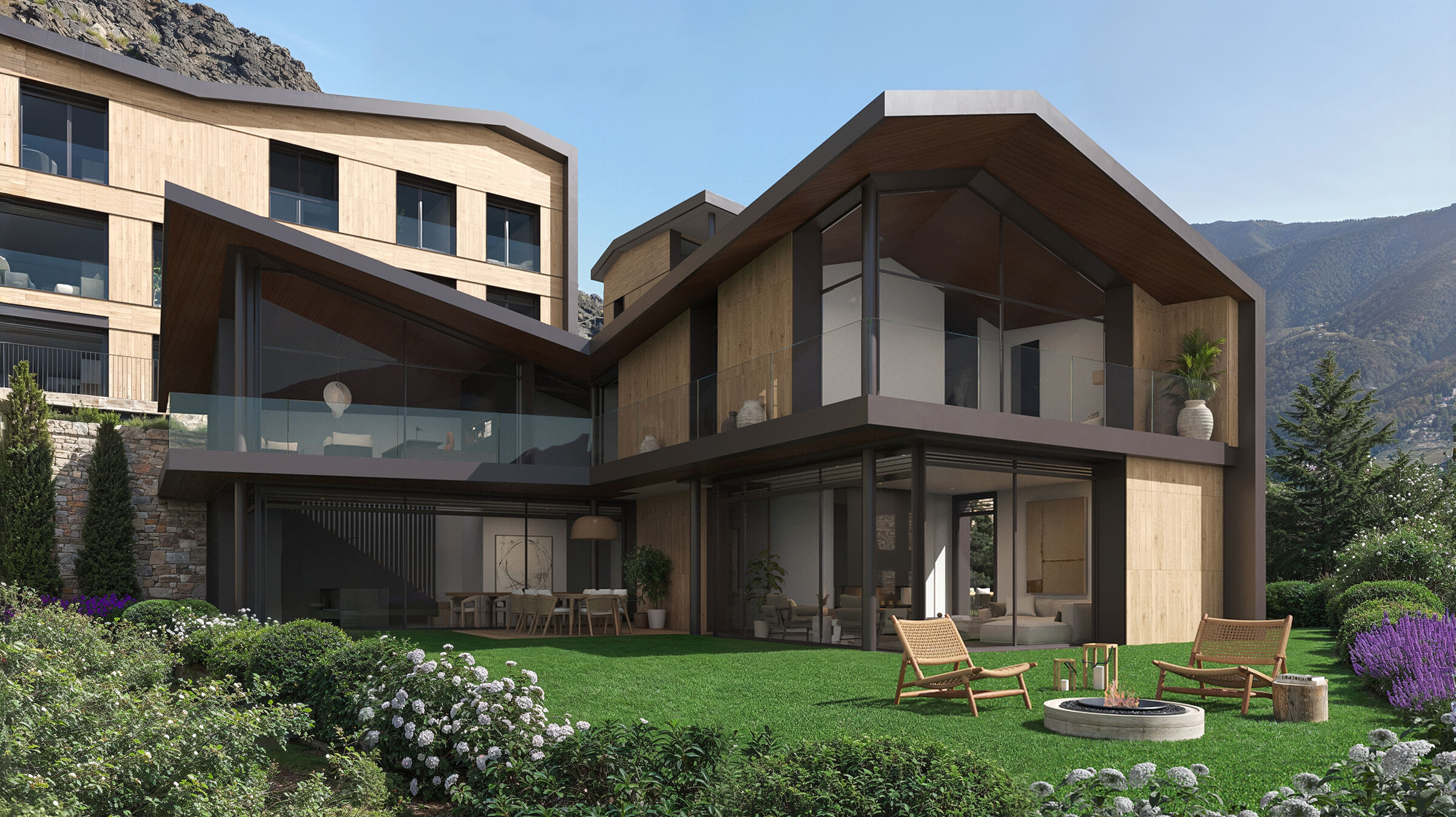 Rear facade of the private villa