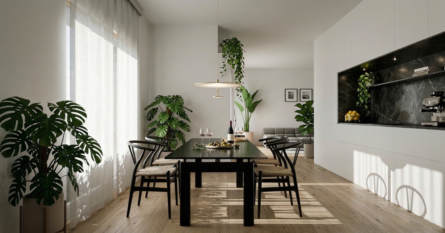 VIEW OF THE DINING ROOM