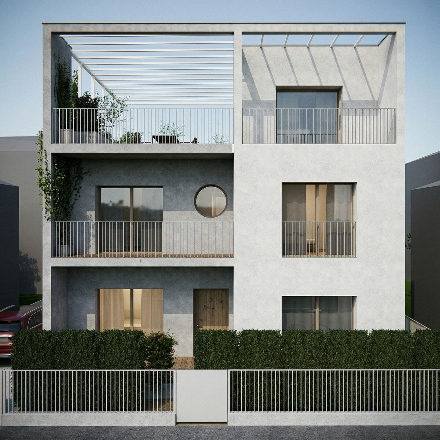 EXTERNAL VIEW OF THE MAIN ELEVATION