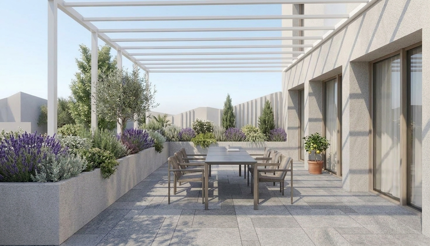 VIEW OF THE PRIVATE TERRACE