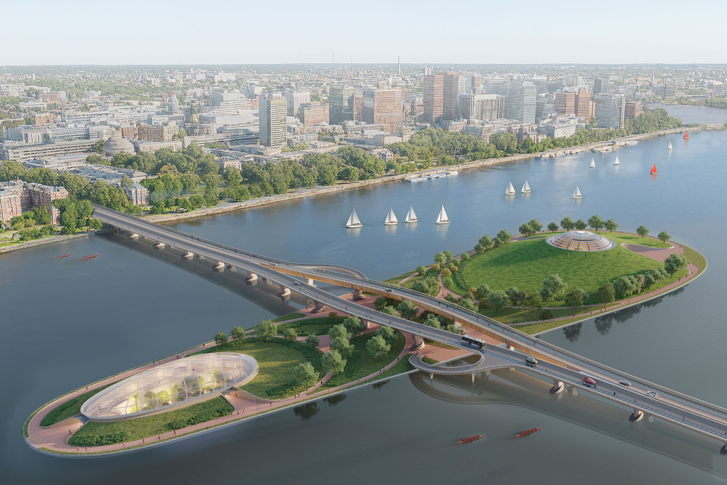 Aerial View of the Charles River Island