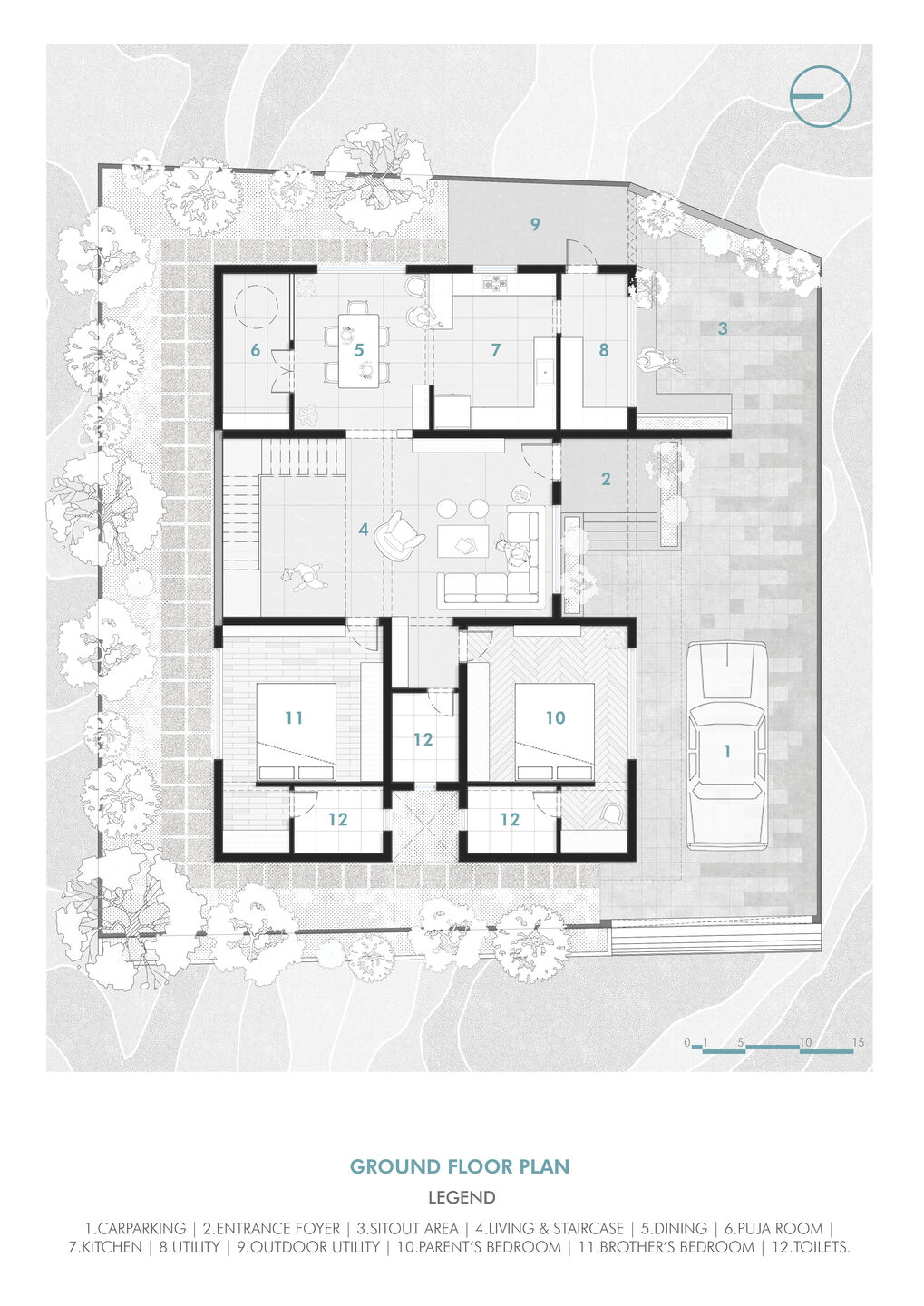 Ground Floor Plan of Kal Mara Illam