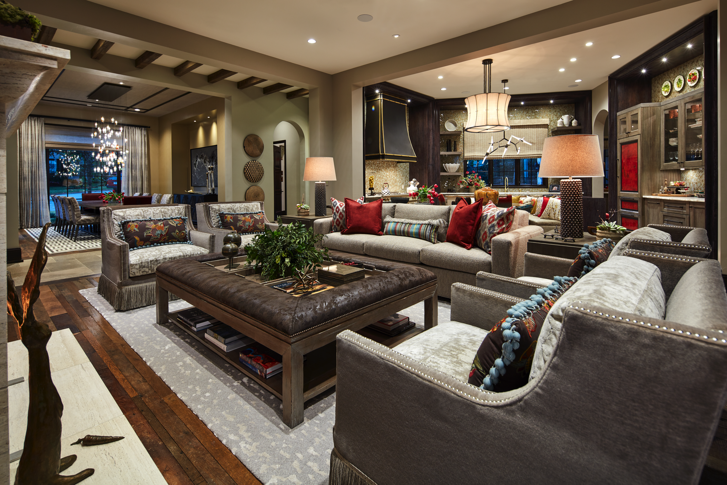 Westlake, Texas residence featuring a sophisticated open-plan living and dining interior.