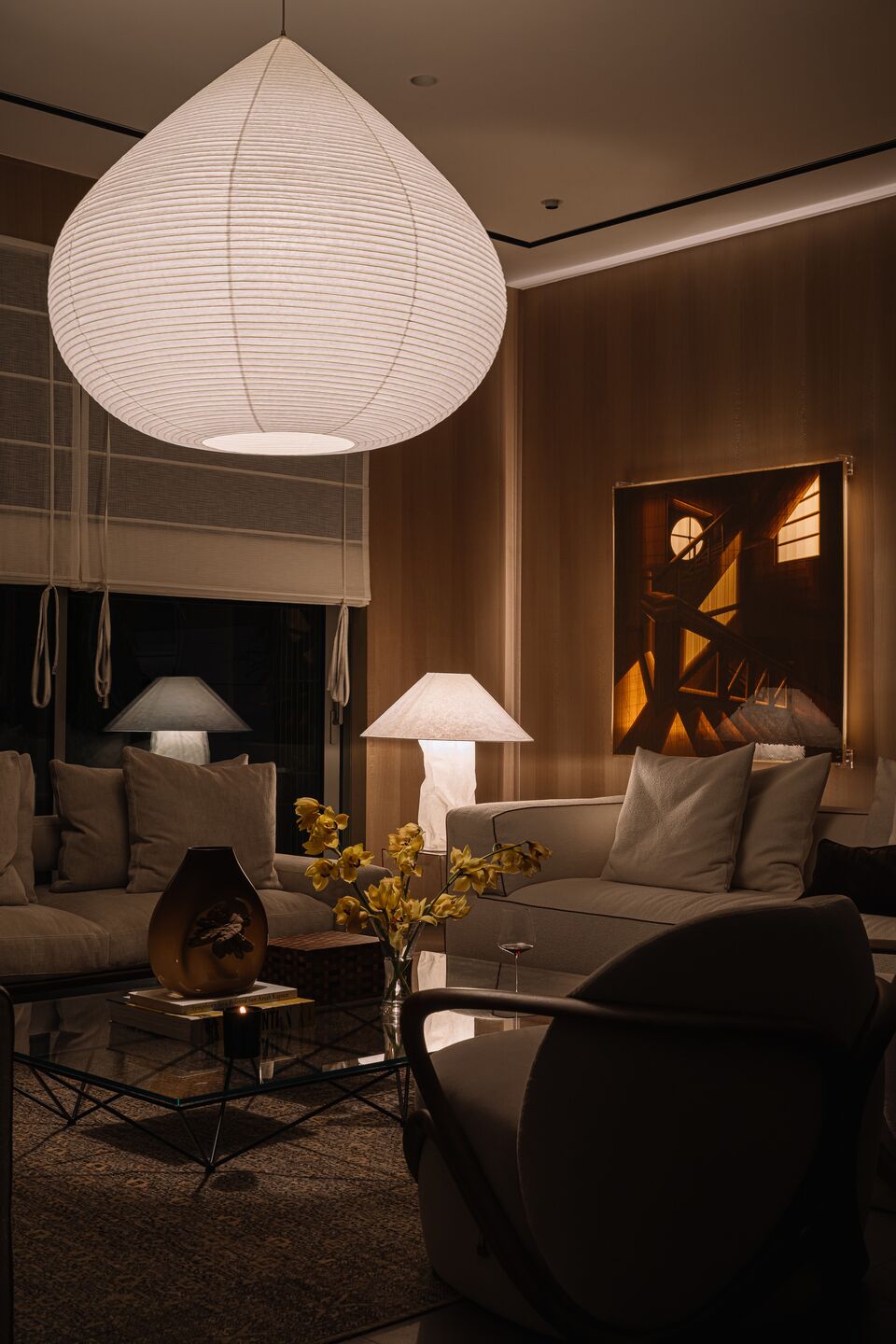 Glowing evening in the living room