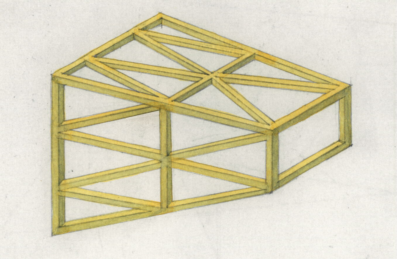 Triangulated polyhedron = maximized structural performance and minimized use of material for ease of construction and efficiency.