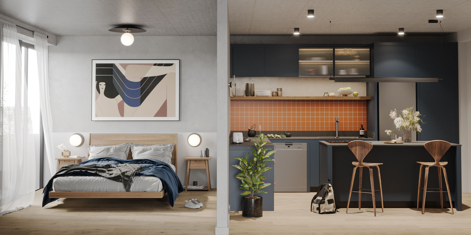 Sectional unit render
