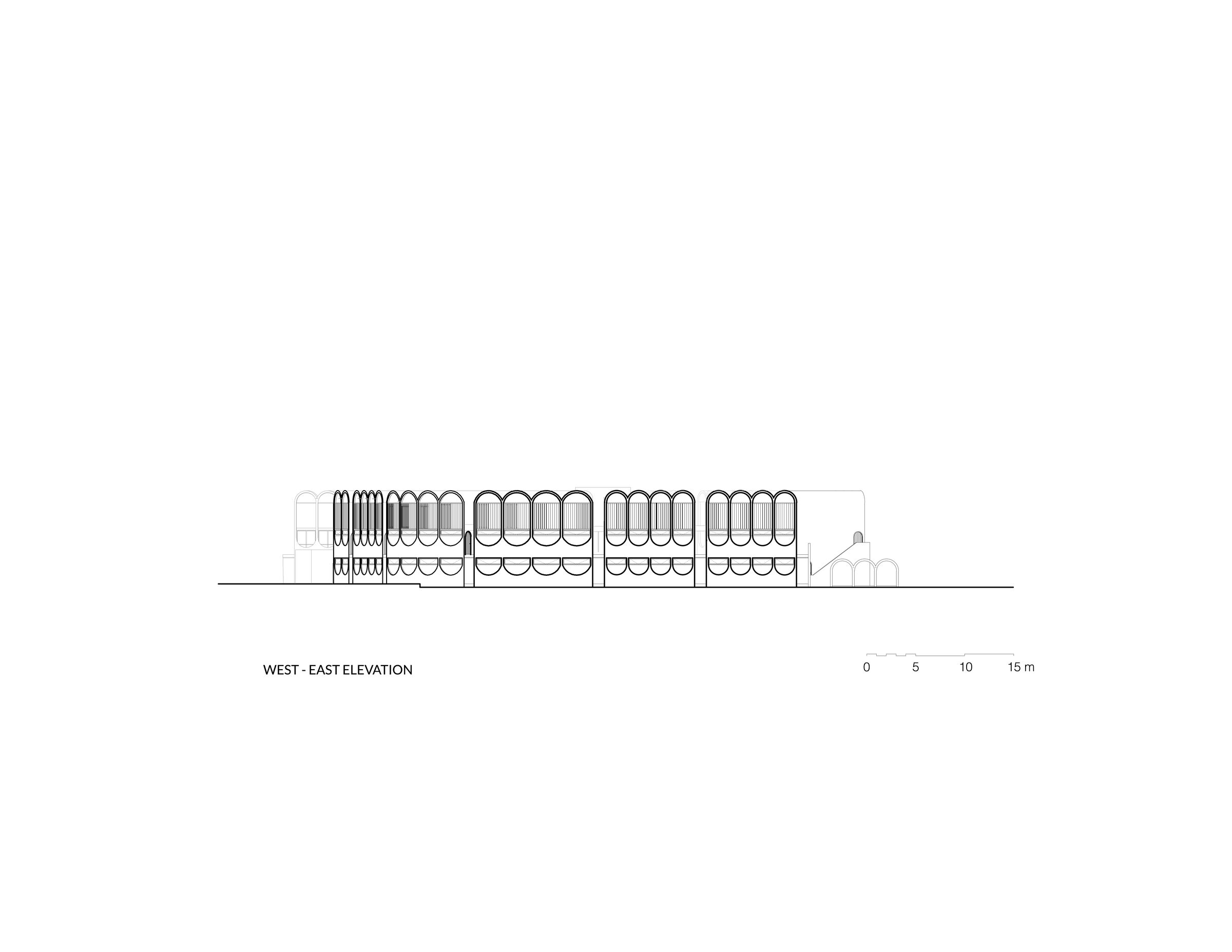 Technical West - East Elevation