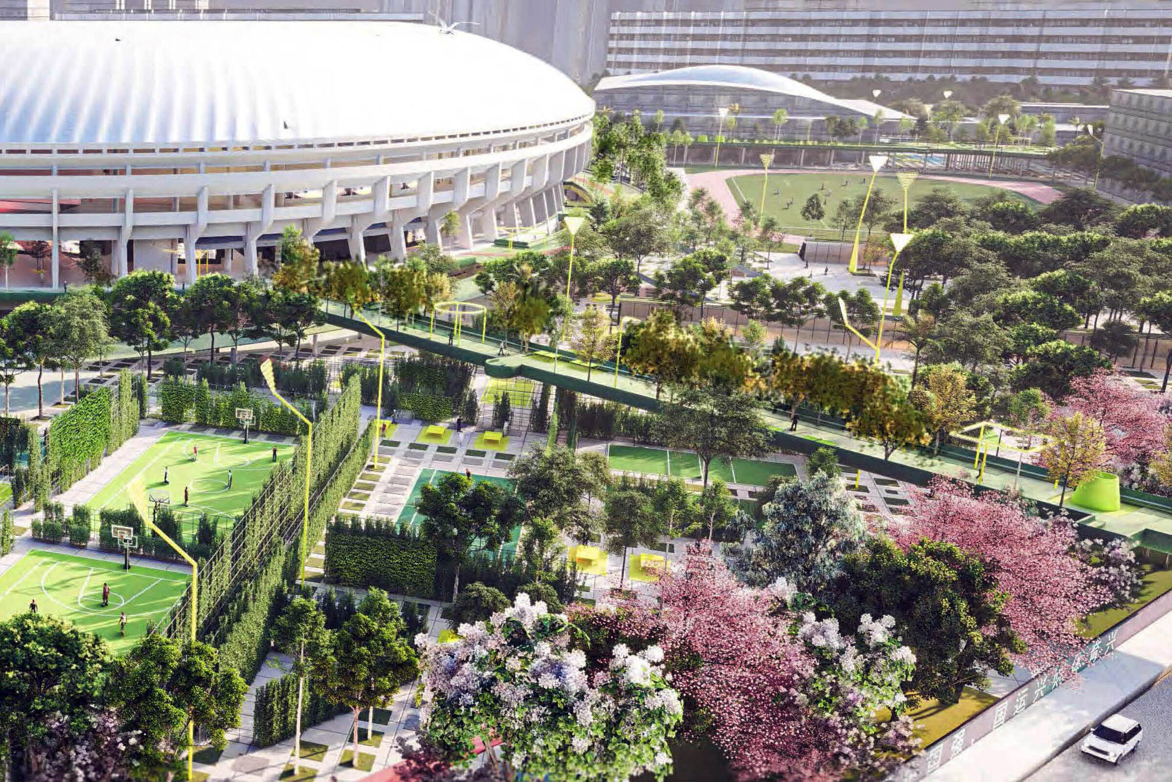 Impression of the site and the sports fields