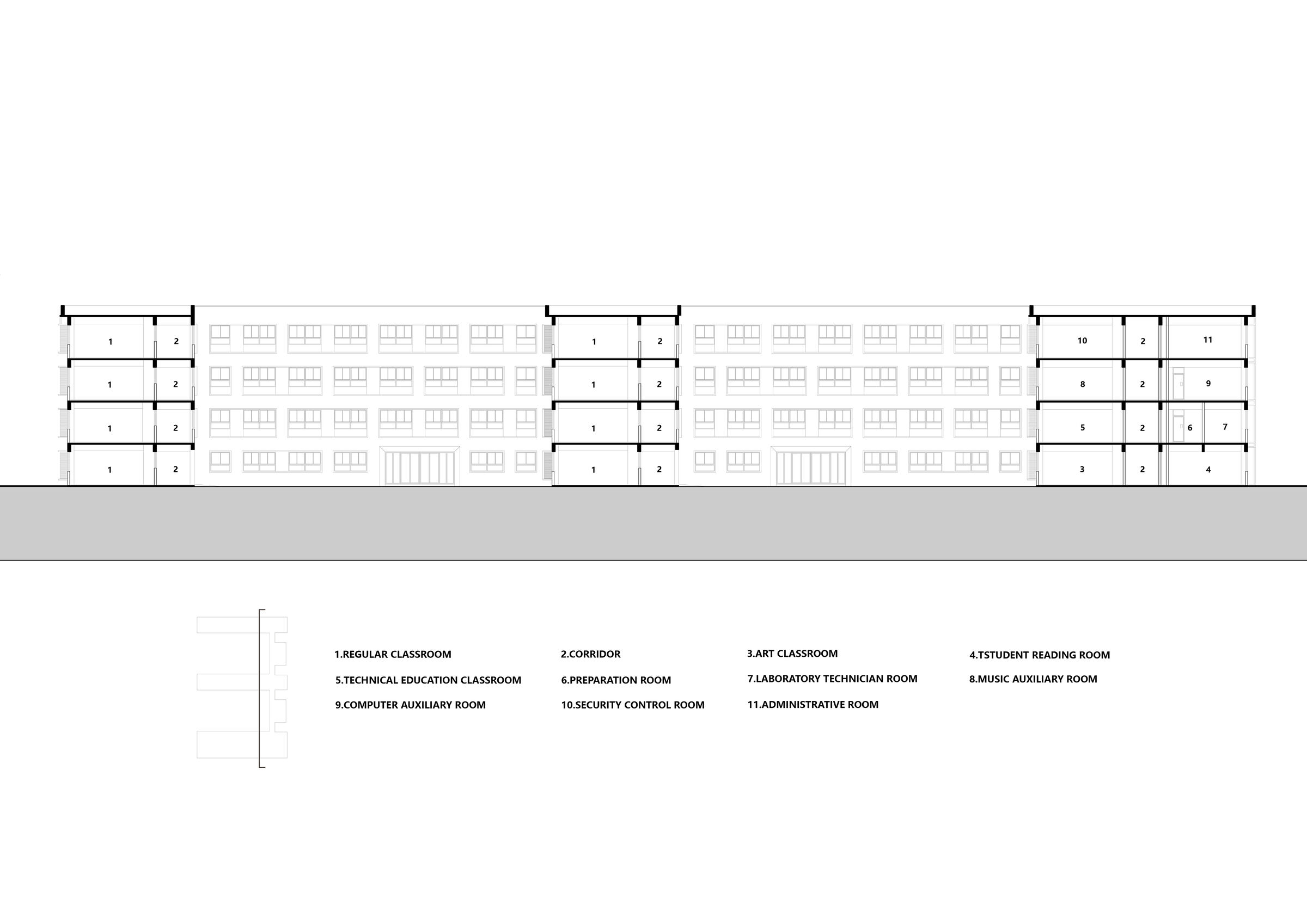 classroom building section