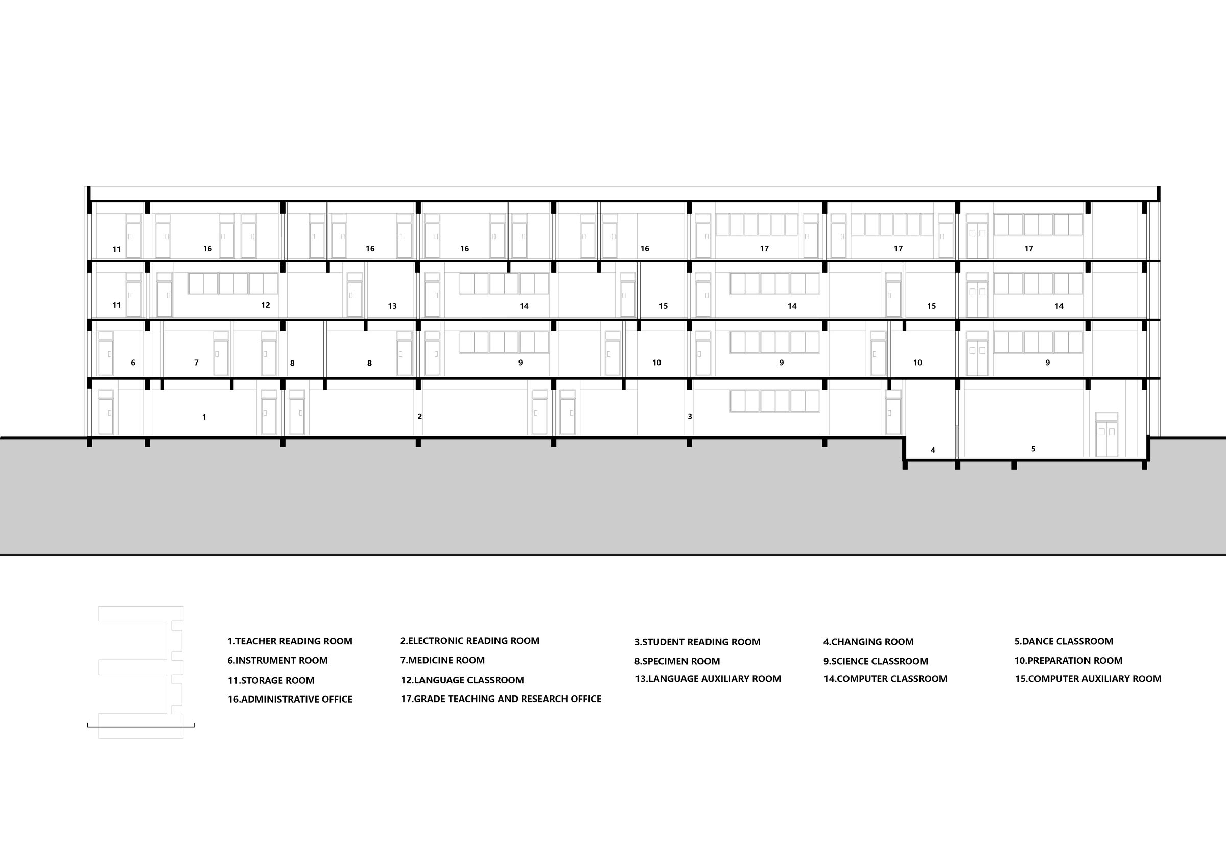 classroom building section