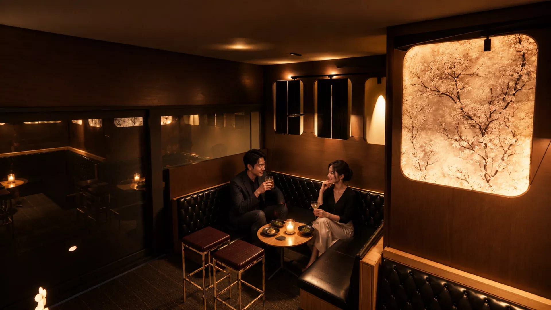 Booth seating — a quieter scale within the interior