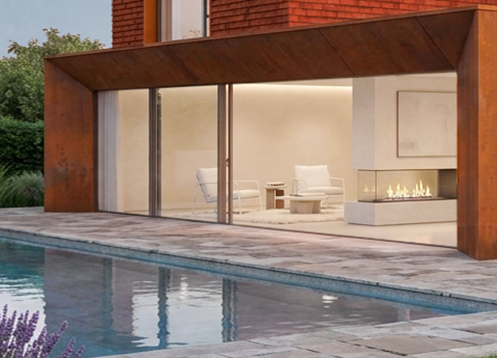 Patio and pool at Jasmine House