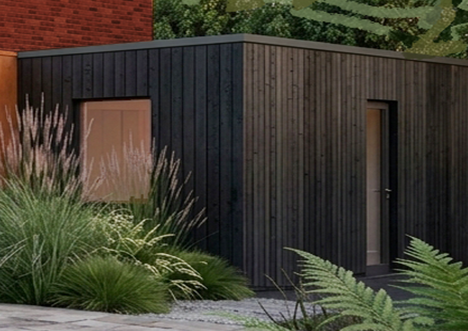 Charred timber cladding at Jasmine House