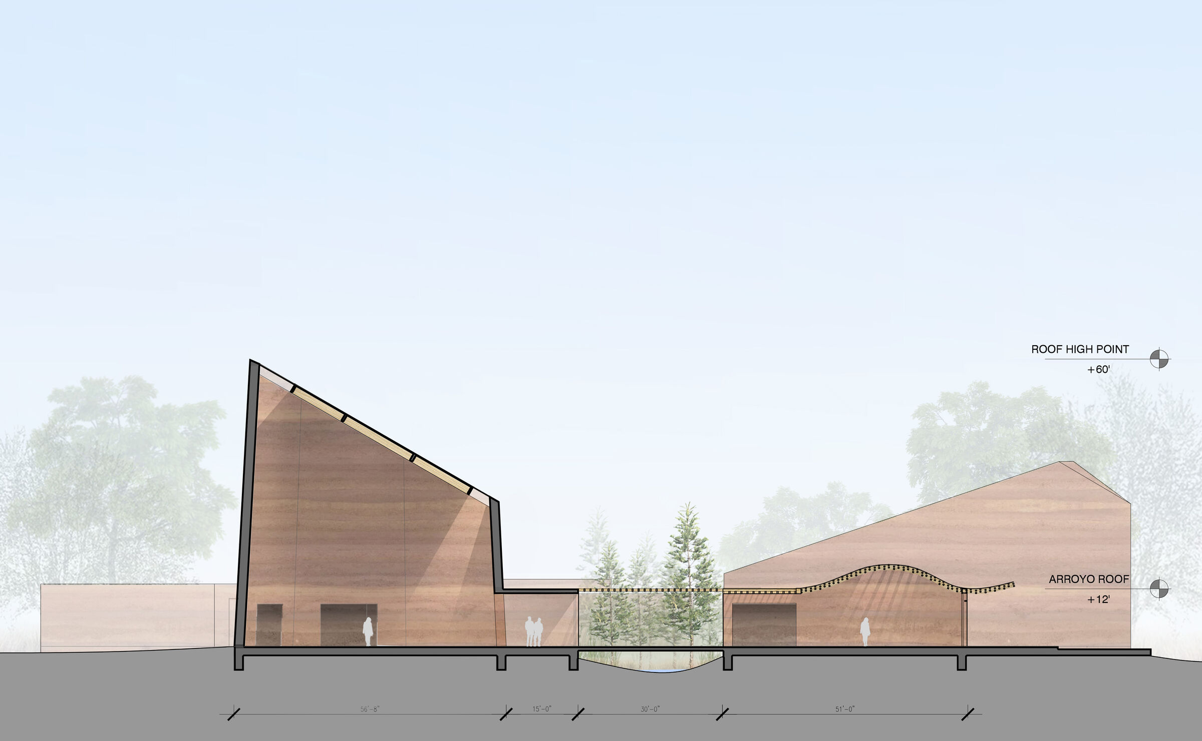 Section through Great Hall and Cafe